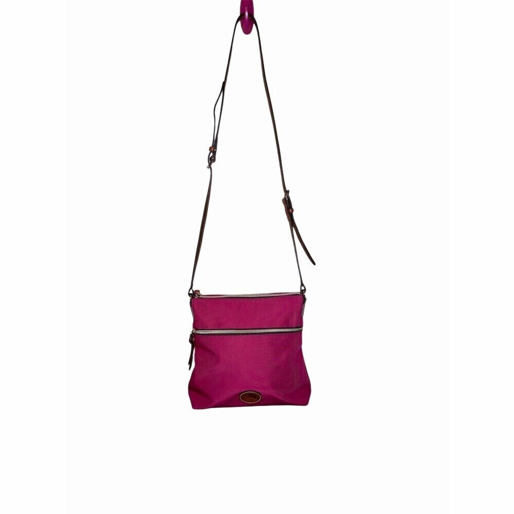 Dooney & Bourke Crossbody Bag Womens Fuchsia Pink Adjustable Strap Zip